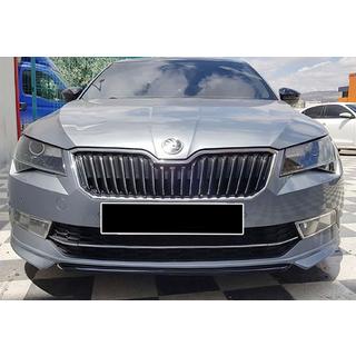 Передний лип-спойлер DPT V-1 (2015-2020, Черный Глянец) Skoda Superb 2015-2024 гг. фото 3
