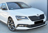 Skoda Superb 2015-2024 гг. Передний лип-спойлер DPT V-2 (2015-2020, Черный Глянец) фото 6