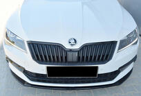 Skoda Superb 2015-2024 гг. Передний лип-спойлер DPT V-2 (2015-2020, Черный Глянец) фото 4