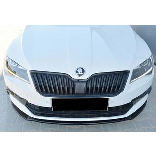Передний лип-спойлер DPT V-2 (2015-2020, Черный Глянец) Skoda Superb 2015-2024 гг. фото 4