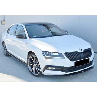 Передний лип на бампер DPT V-4 (2015-2020, Черный Глянец) Skoda Superb 2015-2024 гг. фото 1