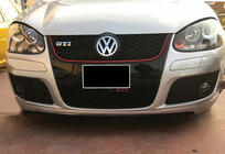 Volkswagen Golf 5 2003-2009 гг. Передний сплиттер DPT V-1 (для GTI, Черный Глянец) фото 1