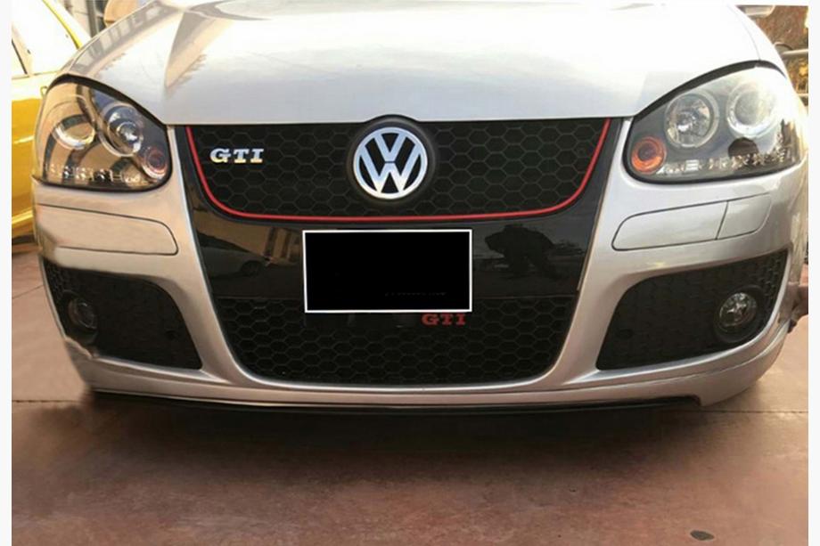 Volkswagen Golf 5 2003-2009 гг. Передний лип DPT V-2 (для GTI, Черный Глянец) Image
