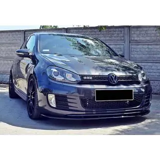 Передний лип DPT V-2 (для GTI, Черный Глянец) Volkswagen Golf 6 2008-2014 гг. фото 2