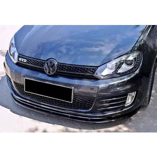 Передний лип DPT V-2 (для GTI, Черный Глянец) Volkswagen Golf 6 2008-2014 гг. фото 1