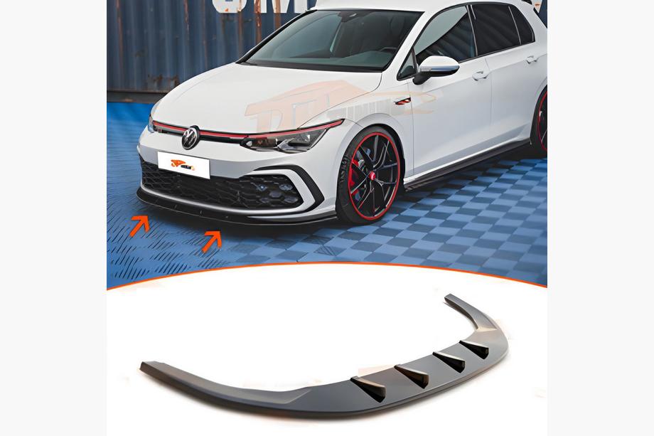 Volkswagen Golf 8 2019- гг. Передний лип-спойлер DPT (для GTI, черный глянец) Фото 1