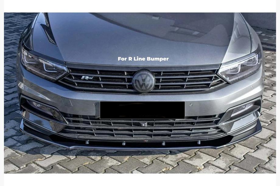 Volkswagen Passat B8 2015-2023 гг. Передняя лип-накладка DPT V-1 (для R-Lİne, 2015-2019 EU, черный глянец) Фото 1