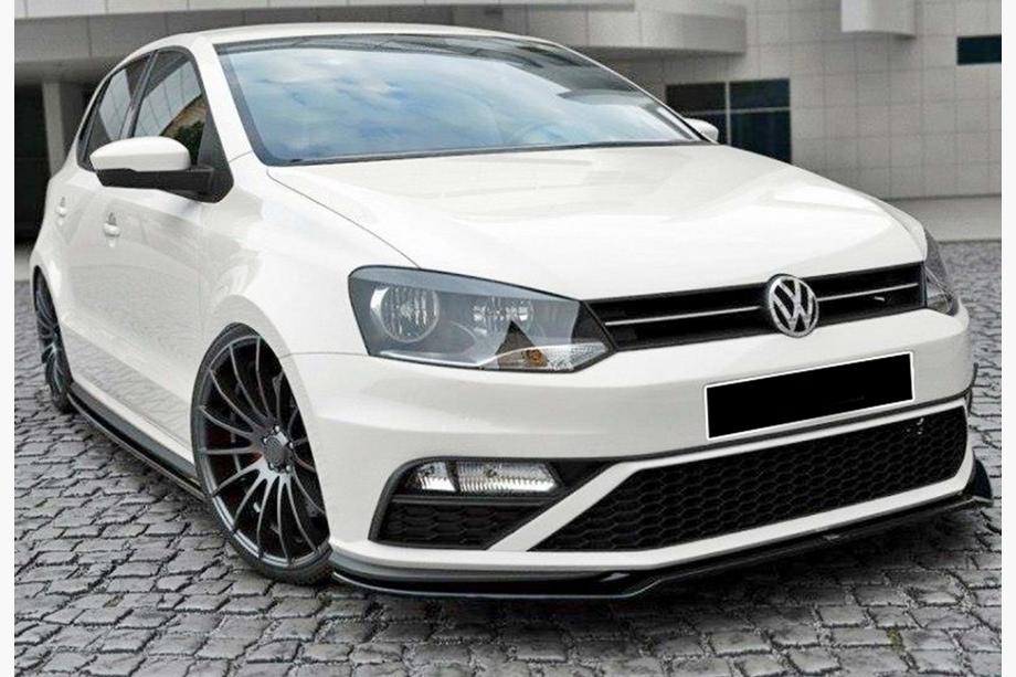 Volkswagen Polo 2010-2017 гг. Передний спойлер-лапа DPT (для GTI, 2014-2017, черный глянец) Фото 2
