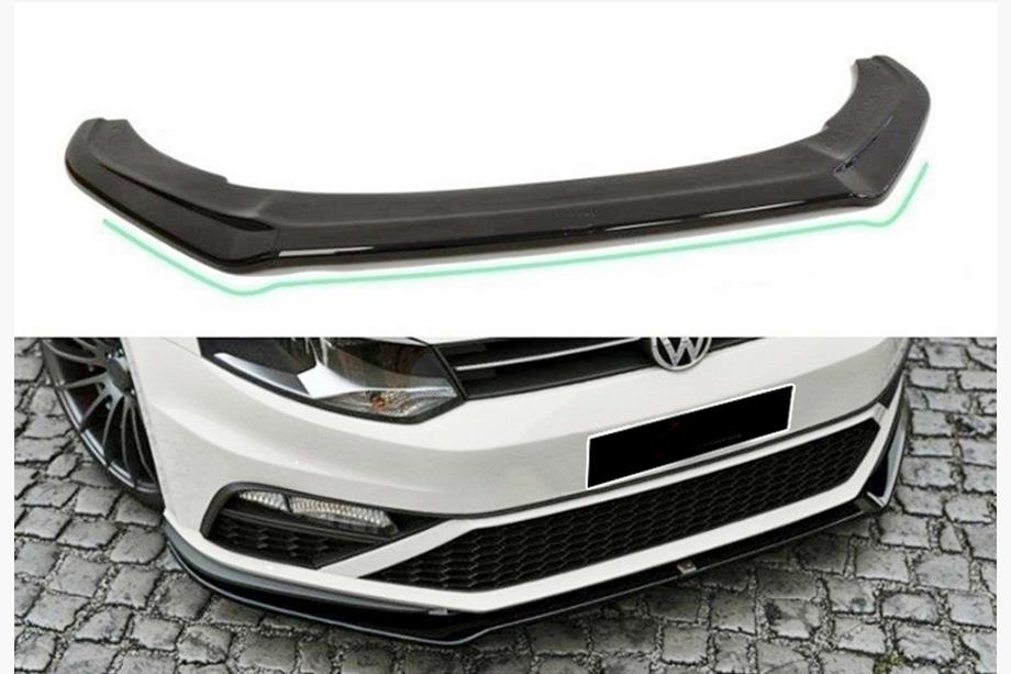 Volkswagen Polo 2010-2017 гг. Передний спойлер-лапа DPT (для GTI, 2014-2017, черный глянец) Фото 1