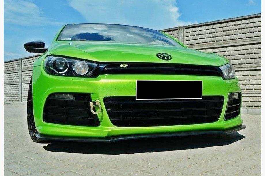 Volkswagen Scirocco 2008-2017 гг. Передняя лип-накладка DPT V1 (2008-2013, черный глянец) Фото 2