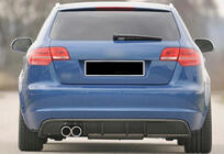 Audi A3 2003-2012 гг. Задний диффузор DPT (2008-2010, Черный Глянец) фото 3