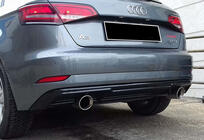 Audi A3 2012-2020 гг. Задний диффузор DPT (HB, 2017-2020, черный глянец) фото 3