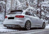 Audi A3 2012-2020 гг. Задний диффузор DPT V-1 (2012-2016, HB, Черный Глянец) фото 1