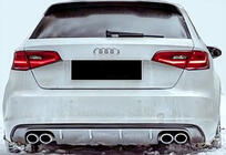 Audi A3 2012-2020 гг. Задний диффузор DPT V-1 (2012-2016, HB, Черный Глянец) фото 2