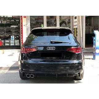 Задний диффузор DPT V-2 (2012-2016, HB, Черный Глянец) Audi A3 2012-2020 гг. фото 1
