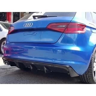 Задний диффузор DPT V-2 (2012-2016, HB, Черный Глянец) Audi A3 2012-2020 гг. фото 2
