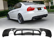 BMW 3 серия E90/E91 2005-2011 гг. Задний диффузор DPT V-4 (для E90 M-Sport, Черный Глянец) фото 1