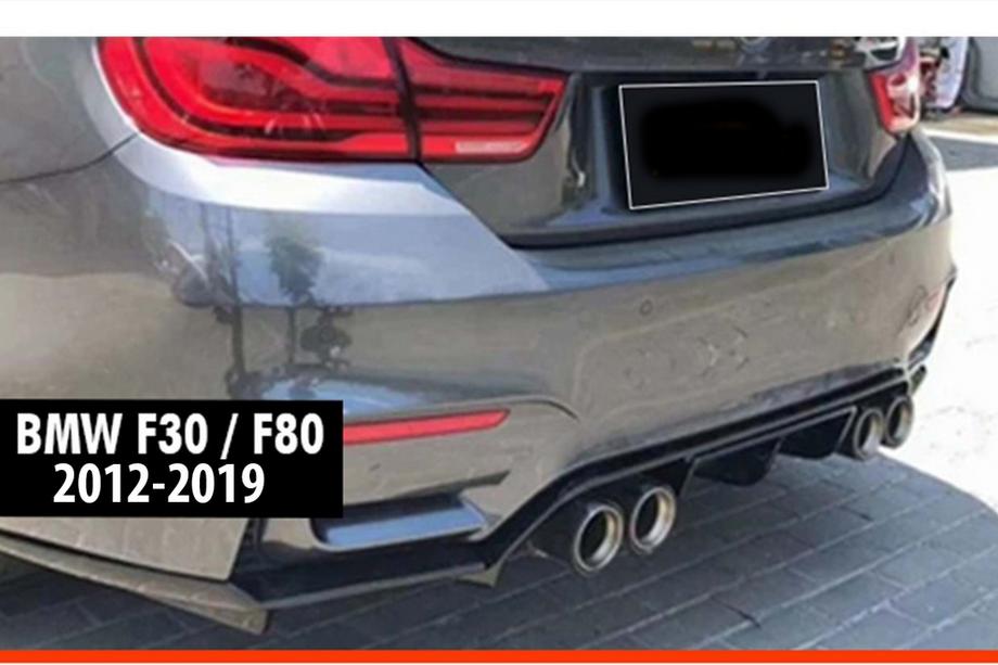 BMW 3 серия F30/F31 2012-2019 гг. Задний диффузор DPT V-2 (для Vorstainer, Черный Глянец) Фото 1