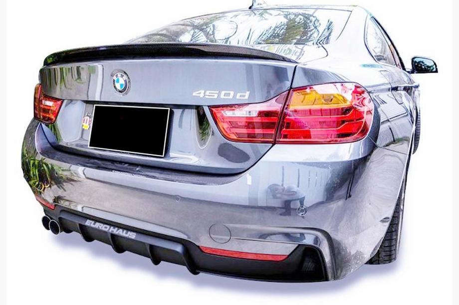 BMW 4 серия F32/F33/F36 2012-2020 гг. Задний диффузор DPT V-3 (для M-Performans, Coupe, Черный Глянец) Фото 1