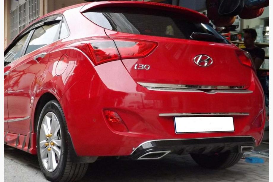 Hyundai I-30 2012-2017 гг. Задний Диффузор DPT V-1 (Черный Глянец) Фото 2