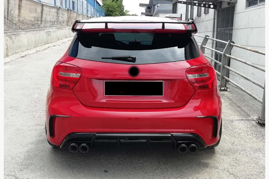 Mercedes A-class W176 2012-2018 гг. Задний диффузор DPT (2012-2015, для Brabus, Черный Глянец) Фото 3