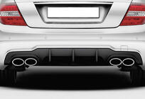 Mercedes C-class W204 2007-2015 гг. Задний диффузор DPT (2011-2014, для AMG SD, Черный Глянец) фото 1