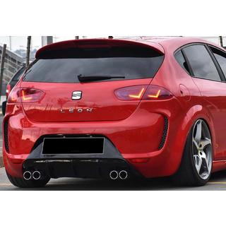 Задний диффузор DPT V-1 (2009-2012, Черный Глянец) Seat Leon 2005-2012 гг. фото 1