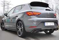 Seat Leon 2013-2020 гг. Задний Диффузор DPT V-1 (2017-2020, Черный Глянец) фото 1