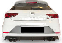 Seat Leon 2013-2020 гг. Задний диффузор DPT V-3 (2017-2020, Черный Глянец) фото 1
