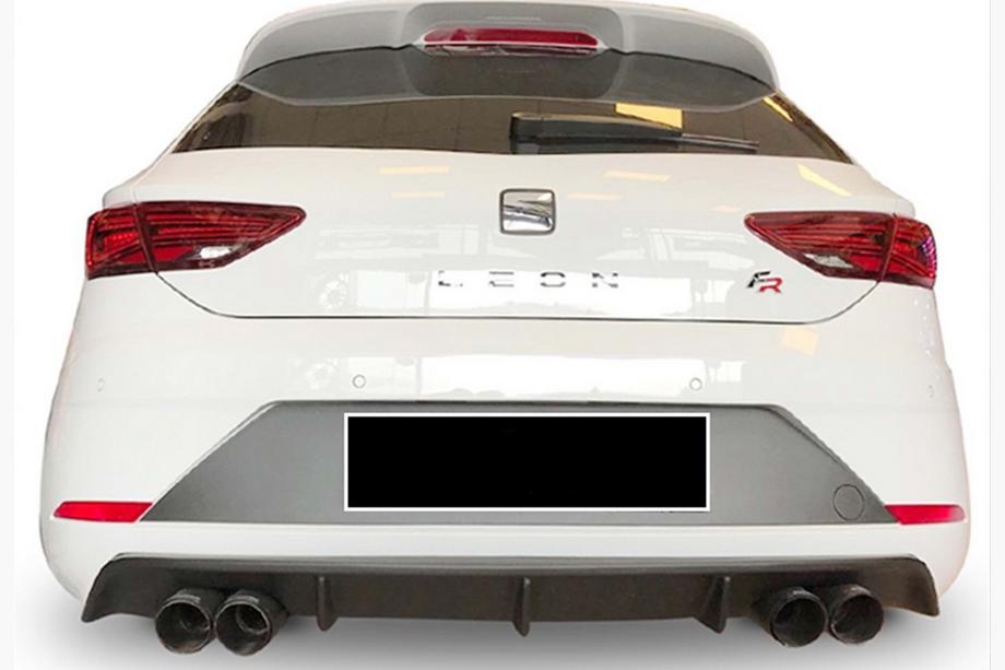 Seat Leon 2013-2020 гг. Задний диффузор DPT V-3 (2017-2020, Черный Глянец) Image