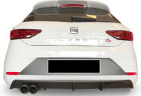 Seat Leon 2013-2020 гг. Задний диффузор DPT V-4 (2017-2020, Черный Глянец) фото 1