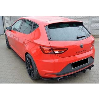 Задний Диффузор DPT V-6 (2013-2016, Черный Глянец) Seat Leon 2013-2020 гг. фото 2