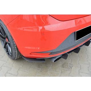 Задний Диффузор DPT V-6 (2013-2016, Черный Глянец) Seat Leon 2013-2020 гг. фото 4