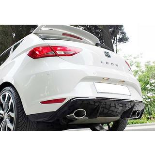 Задний диффузор DPT V-7 (2013-2016, Черный Глянец) Seat Leon 2013-2020 гг. фото 1