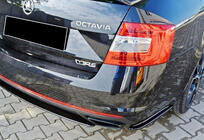 Skoda Octavia III A7 2013-2019 гг. Задний диффузор DPT V-1 (LB/SW, глянцевый черный) фото 2