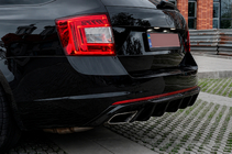 Skoda Octavia III A7 2013-2019 гг. Задний диффузор DPT V-2 (LB/SW, чёрный глянец) фото 1
