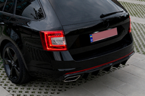 Skoda Octavia III A7 2013-2019 гг. Задний диффузор DPT V-2 (LB/SW, чёрный глянец) фото 4