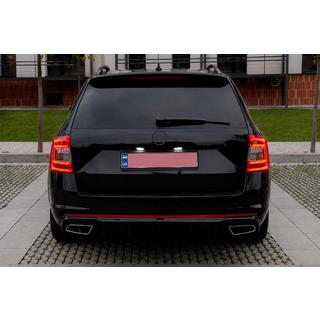 Задний диффузор DPT V-2 (LB/SW, чёрный глянец) Skoda Octavia III A7 2013-2019 гг. фото 3