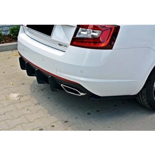 Задний диффузор DPT V-5 (LB, матовый чёрный) Skoda Octavia III A7 2013-2019 гг. фото 3