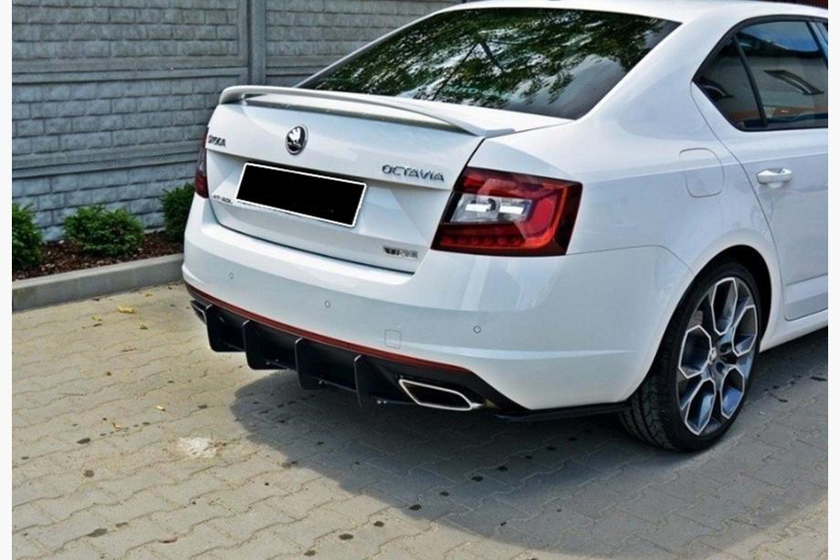 Skoda Octavia III A7 2013-2019 гг. Задний диффузор DPT V-5 (LB, матовый чёрный) Фото 2