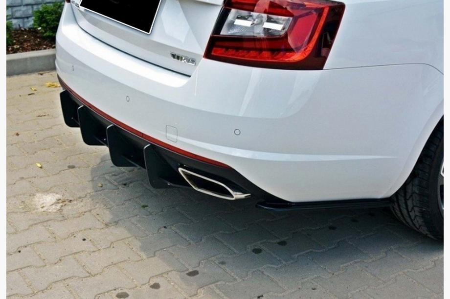 Skoda Octavia III A7 2013-2019 гг. Задний диффузор DPT V-5 (LB, матовый чёрный) Фото 3