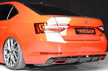 Skoda Superb 2015-2024 гг. Задний Диффузор DPT V-1 (Черный Глянец) фото 1
