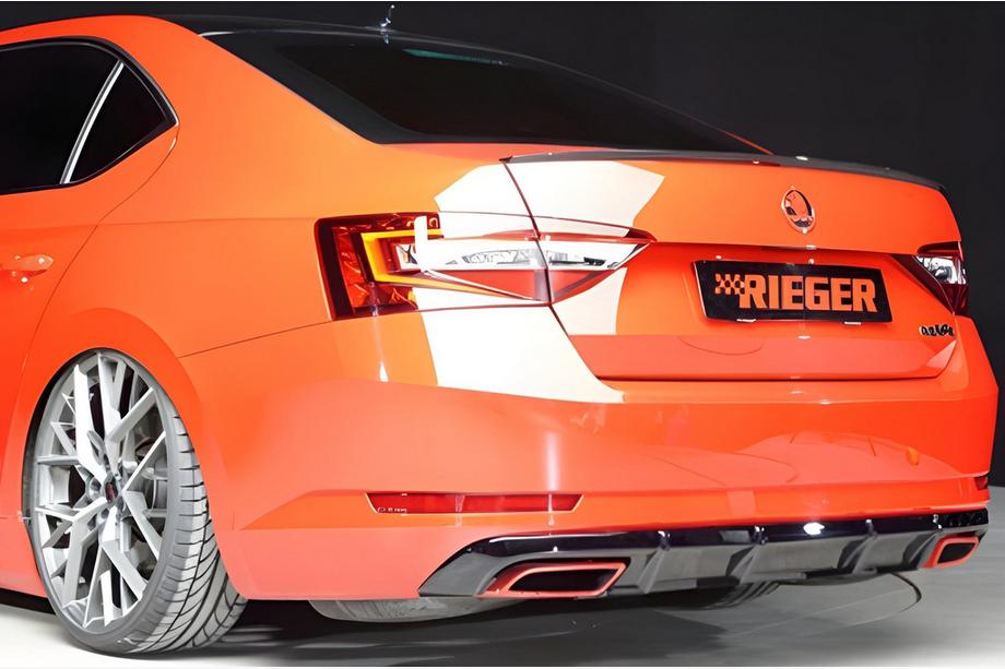 Skoda Superb 2015-2024 гг. Задний Диффузор DPT V-1 (Черный Глянец) Image