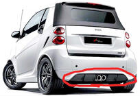 Smart 2014- гг. Задний диффузор DPT (Черный Глянец) фото 1