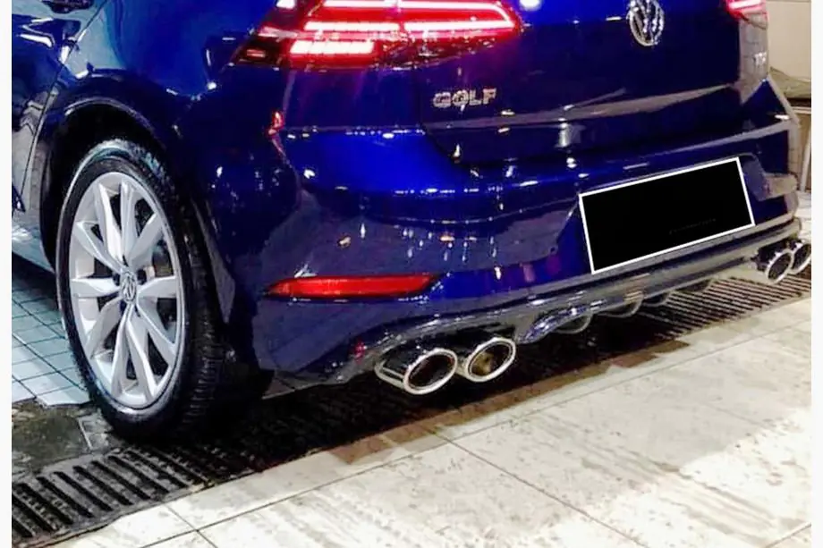 Volkswagen Golf 7/E-Golf 2012-2020 гг. Задний диффузор DPT V-1 (2017-2019, Черный Глянец) Фото 2