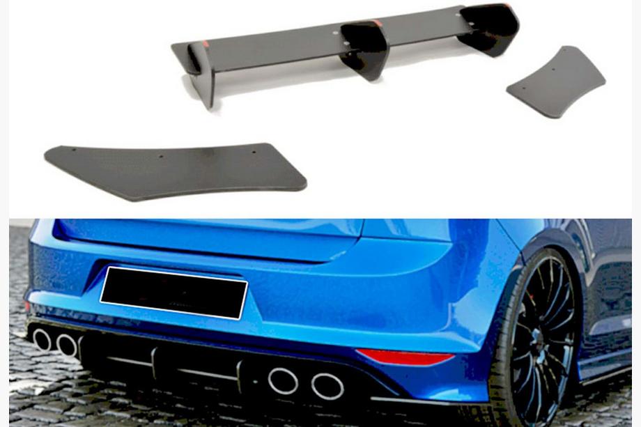 Volkswagen Golf 7/E-Golf 2012-2020 гг. Задний диффузор DPT V-4 (для R / R-Line, 2012-2019, Черный Матовый) Image