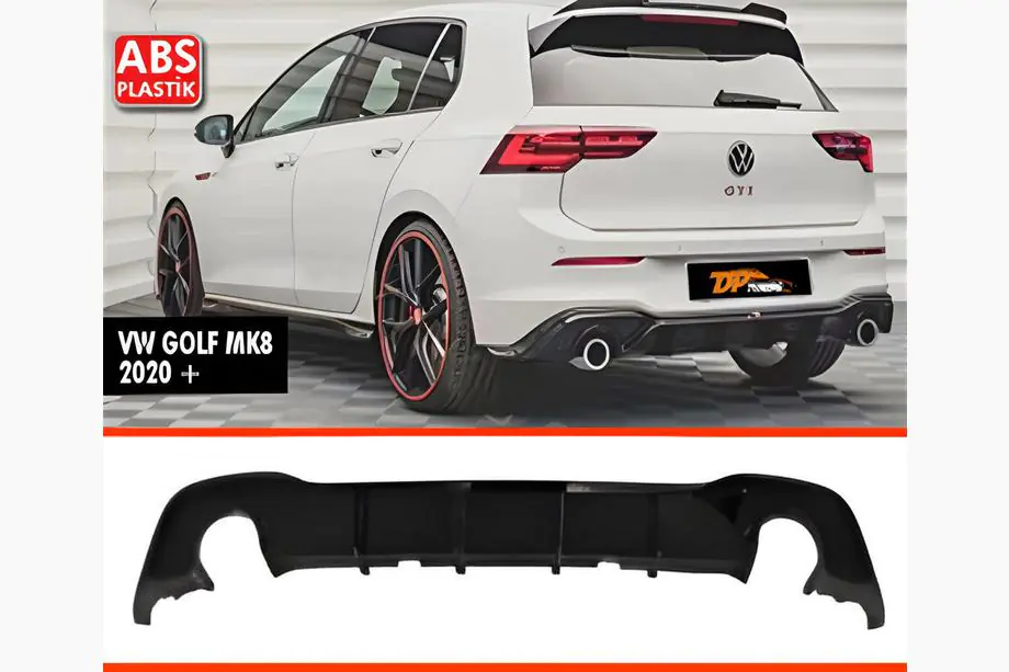 Volkswagen Golf 8 2019- гг. Задний диффузор DPT V-1 (Черный Глянец) Image