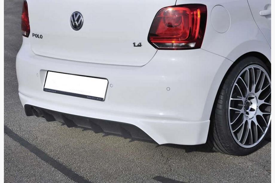 Volkswagen Polo 2010-2017 гг. Задний диффузор DPT (2010-2013, Черный Глянец) Image