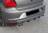 Volkswagen Polo 2010-2017 гг. Задний диффузор DPT (2014-2017, Черный Глянец) фото 6