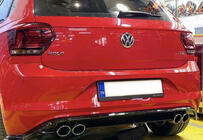 Volkswagen Polo 2017- гг. Задний диффузор DPT V-1 (Черный Глянец) фото 1